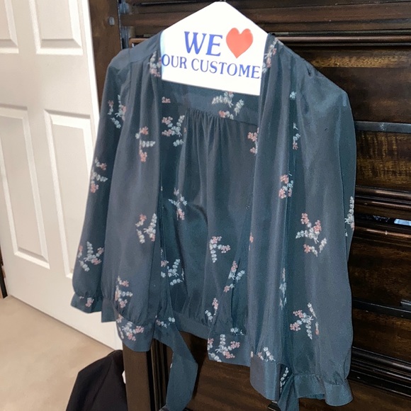 Madewell Silk Wrap Top in Wild Botanic - Picture 5 of 5